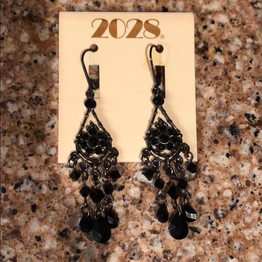 Black chandelier earrings